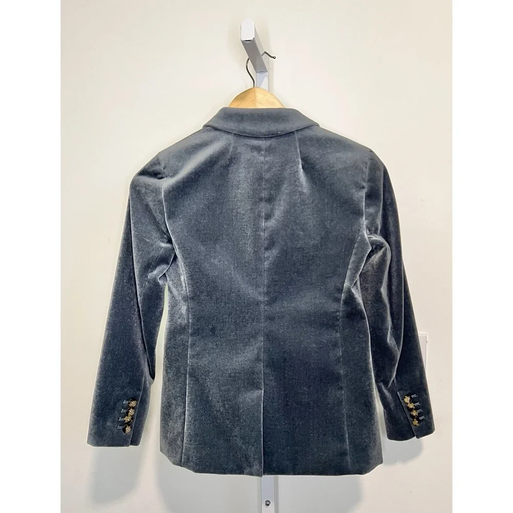 J. Crew Parke Blazer in Velvet Velour SZ OOP Women's Preppy One Button Jacket